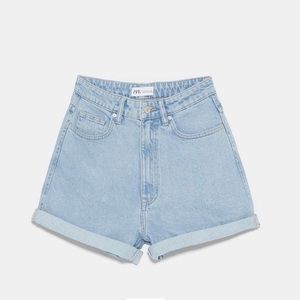 High waisted denim shorts